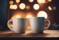 up two photo mock white mug soft blank cup mugs Royalty Free Stock Photo