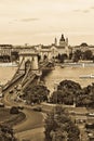 Up View Of Chain Bridge Budapest Royalty Free Stock Photo