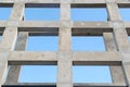 Up view Pillar and beam structure for construction abstract background Royalty Free Stock Photo