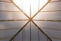 Up view Roof frame and Translucent roof abstract construction