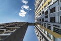 Up view from a terrasse and garden