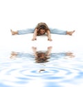 Upavistha konasana wide-angle seated forward bend Royalty Free Stock Photo