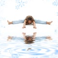 Upavistha konasana wide-angle seated forward bend Royalty Free Stock Photo