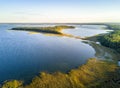 UpaÃâty island by the sunset in Mamerki, Mazury district lake, P