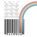 2017 UPC barcode calendar with a rainbow
