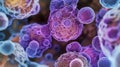 An upclose image of the granules found within mast cells showing their unique texture and composition