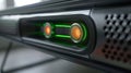 An upclose look at the energysaving mode on the heater highlighted by a green light and low power usage