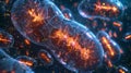 An upclose look at the matrix of a mitochondrion filled with densely packed enzymes that play a crucial role in breaking