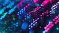 An upclose view of a microscope slide revealing a complex network of fluorescent proteins that have been encoded into