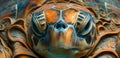 An upclose view of a sea turtles shell with pulsating waves and swirls etched into its surface like a pulsating work of