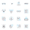 Upcoming approaches linear icons set. Innovations, Advancements, Breakthroughs, Reforms, Improvements, Progress