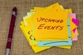 Upcoming events future schedule information calendar new event planning Royalty Free Stock Photo