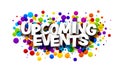 Upcoming events sign with colorful round confetti background Royalty Free Stock Photo