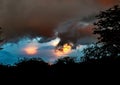 Upcoming thunderstorm over the camp Halali at the Etosha Nationalpark in northern Namibia