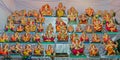 Colorful clay made idols of Hindu god Lord Ganesha ready for sale at a stal