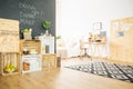 Upcycled hipster flat with DIY furniture Royalty Free Stock Photo