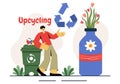 Upcycling Vector Illustration featuring the Process and Techniques of Reusing and Transforming Waste into Valuable Products in a Royalty Free Stock Photo