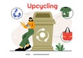 Upcycling Vector Illustration featuring the Process and Techniques of Reusing and Transforming Waste into Valuable Products in a Royalty Free Stock Photo