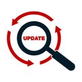 Update application progress icon upgrade software loader magnifying