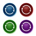 Update arrow icon shiny round buttons set illustration