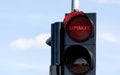 UPDATE Concept. Traffic Light with red light Royalty Free Stock Photo
