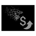 White Disintegrating Dotted Halftone Update Cost Icon