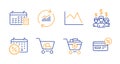 Update data, Calendar discounts and Internet shopping icons set. Vector Royalty Free Stock Photo