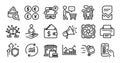 Update data, Recruitment and Buyer think line icons set. Vector
