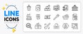 Update document, 5g notebook and Like video line icons. For web app. Vector