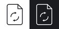 Update document icon set.Recycle and refresh document file vector symbol in a black filled and outlined style.Recycle file sign