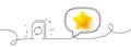 Update Document line icon. Refresh File sign. Continuous line with 3d star. Vector