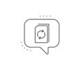 Update Document line icon. Refresh File sign. Vector