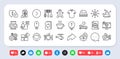 Update document, Vegetables and Return package line icons pack. For web app. Social media icons. Vector