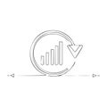 Update Graph Line Drawing Vector, Data Synchronization Icon, Bar Graph with Circular Arrow Outline, Connection Signal Royalty Free Stock Photo