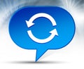 Update icon blue bubble background Royalty Free Stock Photo
