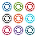 Update icon flat round buttons set illustration design Royalty Free Stock Photo