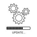 Update icon with gears. Loading or updating files, installing or updating new software etc Royalty Free Stock Photo