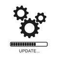 Update icon with gears. Loading or updating files, installing or updating new software etc Royalty Free Stock Photo