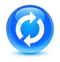 Update icon glassy cyan blue round button Royalty Free Stock Photo