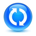 Update icon glassy cyan blue round button Royalty Free Stock Photo