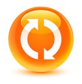 Update icon glassy orange round button Royalty Free Stock Photo