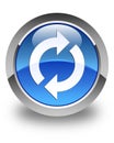 Update icon glossy blue round button