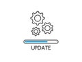 Update icon isolated white background. Upgrade system concept. Loading process or refresh. Application status in flat