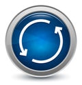 Update icon starburst shiny blue round button illustration design concept