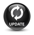 Update glassy black round button Royalty Free Stock Photo