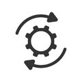 Update maintenance icon. System load symbol. Sign gear and cycle arrow vector
