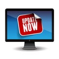 Update now label on screen Royalty Free Stock Photo
