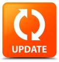 Update orange square button Royalty Free Stock Photo