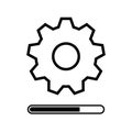 Update process icon. Upgrade progress icon. Update progress status. Upgrade of system. Logo for software. Symbol of computer