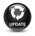 Update (refresh icon) glassy black round button Royalty Free Stock Photo